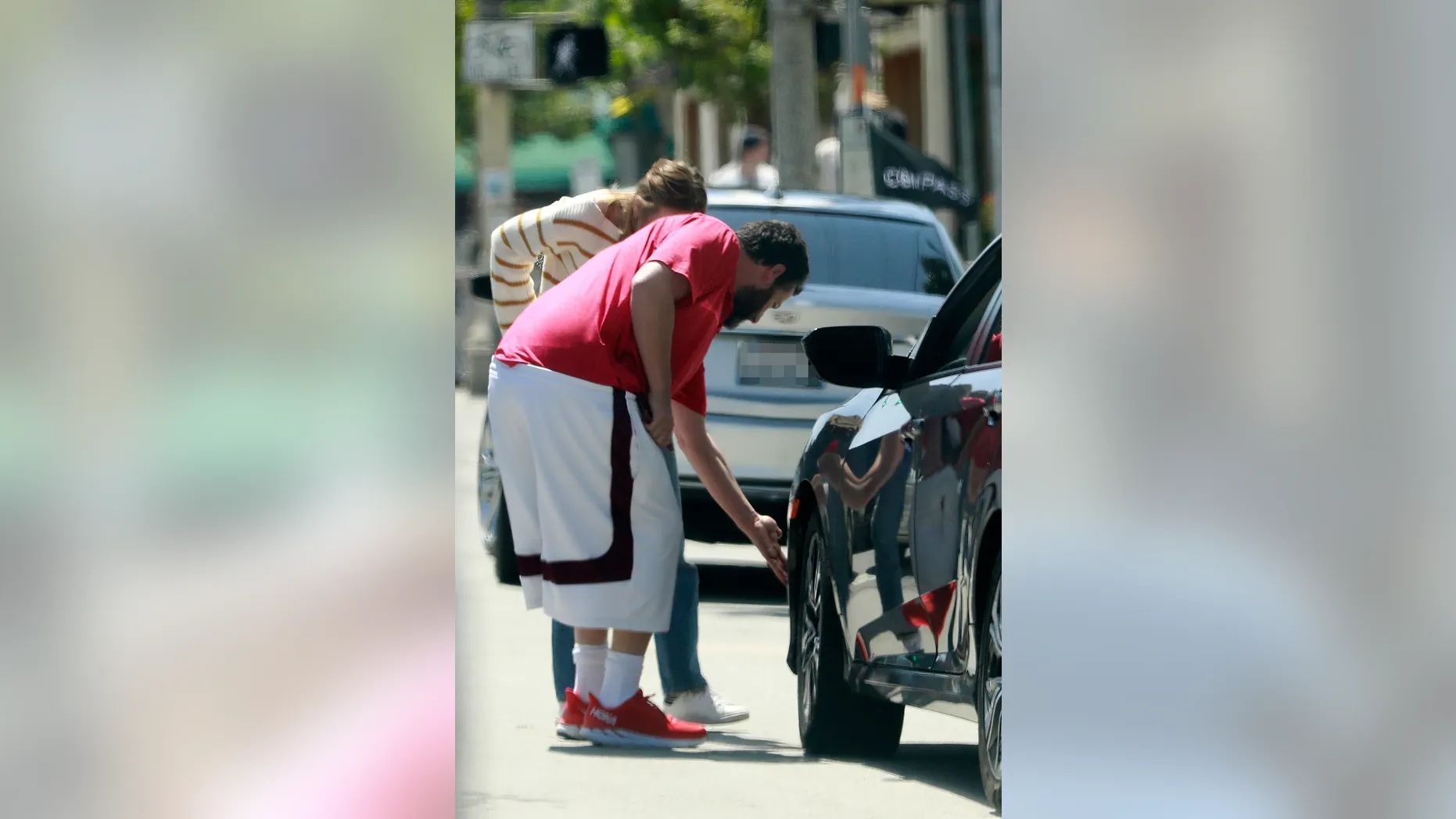 Adam Sandler após sofrer o acidente.